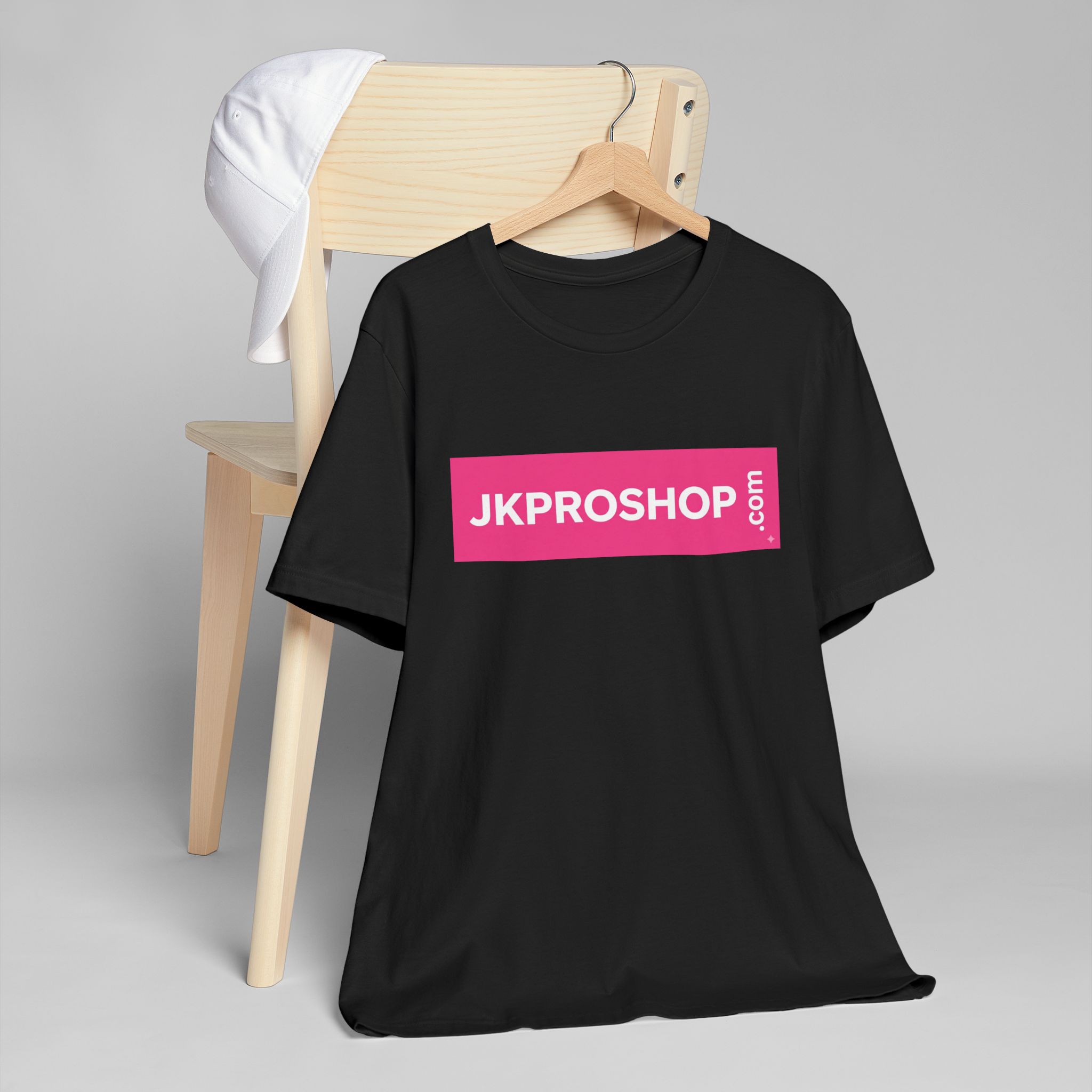 JKPROSHOP.com Logo T-Shirt — Minimal Pink Logo Tee - Image 3