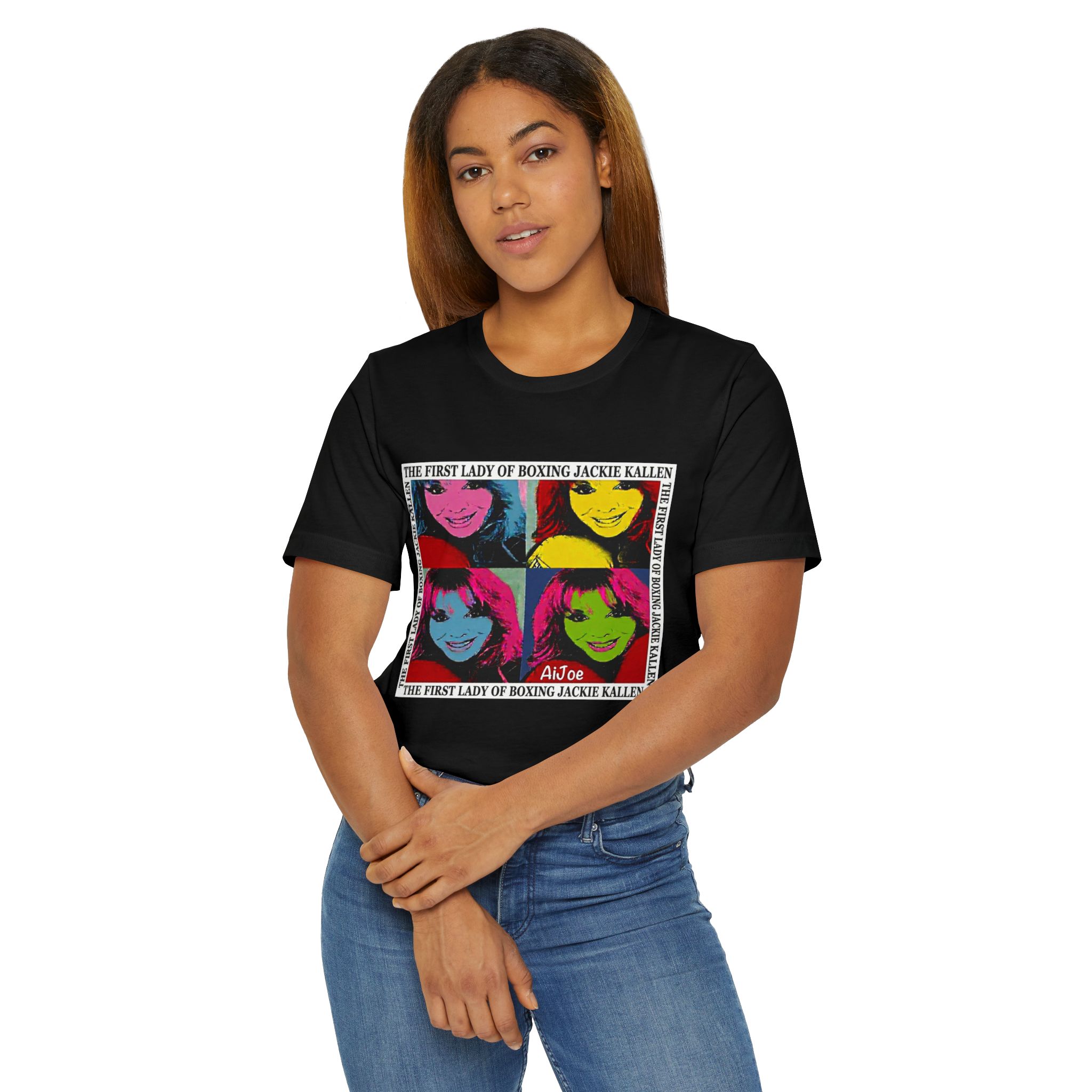 Pop Art 'The First Lady of Boxing Jackie Kallen' T-Shirt - Image 4