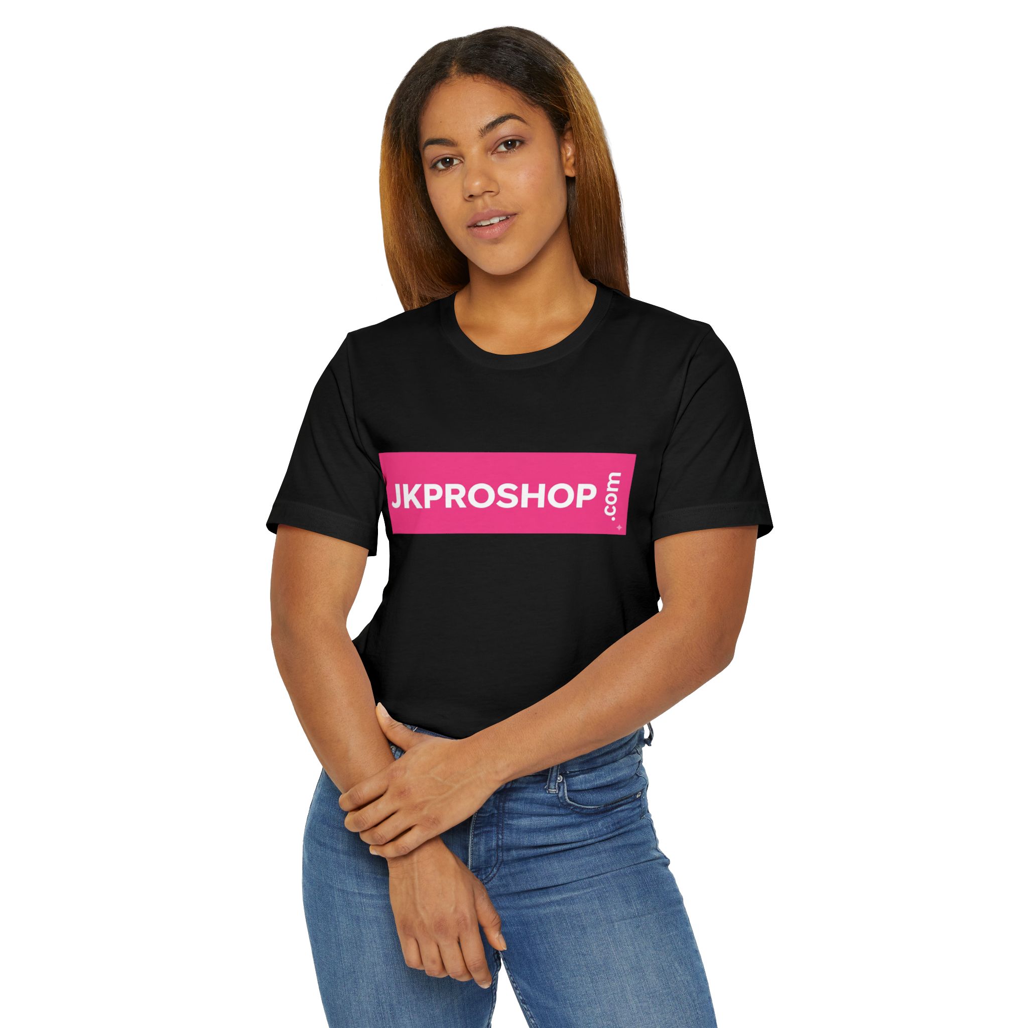 JKPROSHOP.com Logo T-Shirt — Minimal Pink Logo Tee - Image 4